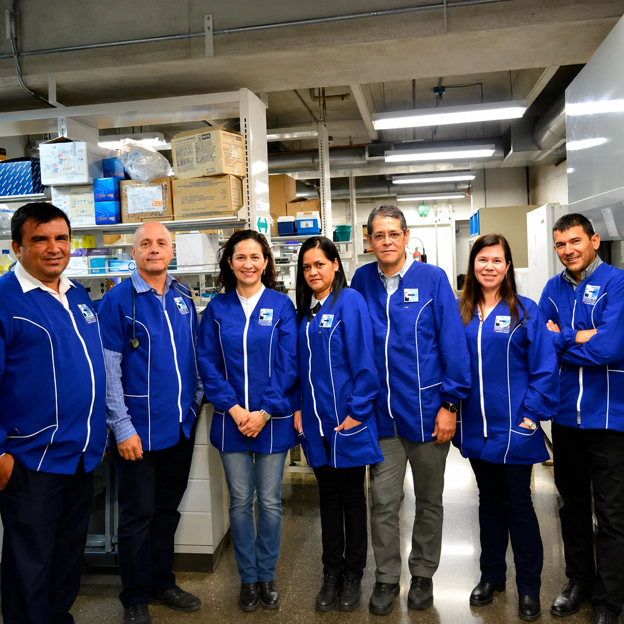 Equipo del Centro Jeffrey Modell trabajando en el laboratorio
